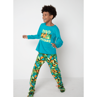 Pijama Manga Longa Menino Teen Dino Trio