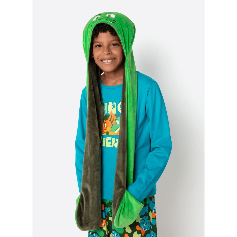 Gorro com Cachecol Menino Teen Dino Trio - 1