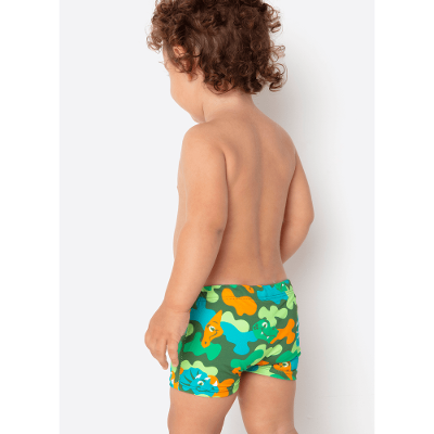 Sunga Boxer com Proteção Solar Bebê Menino Dino Trio