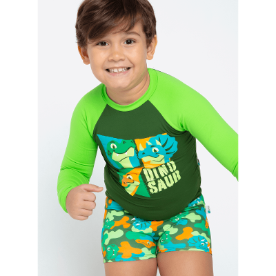 Camiseta Manga Longa Menino Dino Trio