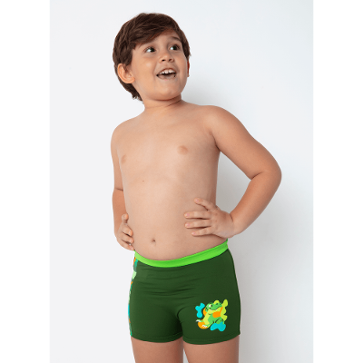 Sunga Boxer com Proteção Solar Menino Dino Trio
