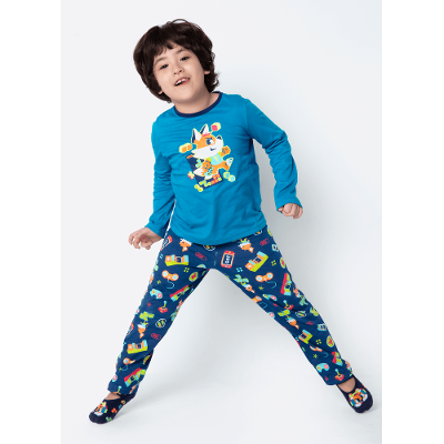 Pijama Manga Longa Menino Raposa Gamer