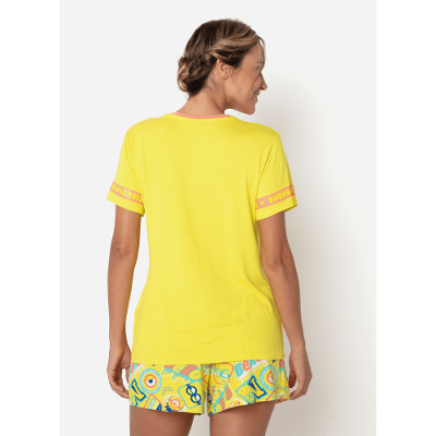 Pijama Manga Curta Viscolycra Feminino Minions