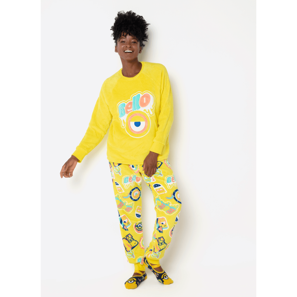 Pijama Manga Longa Soft Unissex Adulto Minions - 1