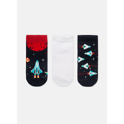 Kit com 3 meias Menino Espaço