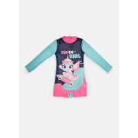 Macacão Praia Manga Longa Menina Unicórnio Skate - 1
