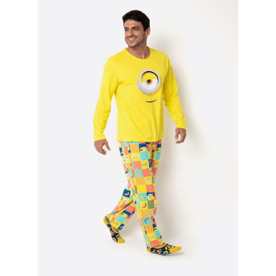 Pijama Manga Longa Masculino Minions