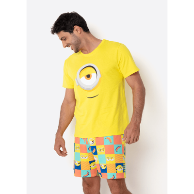 Pijama Manga Curta Masculino Minions