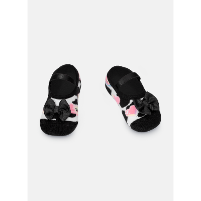 Meia Sapatilha Antiderrapante Bebê Menina Vaca Patches