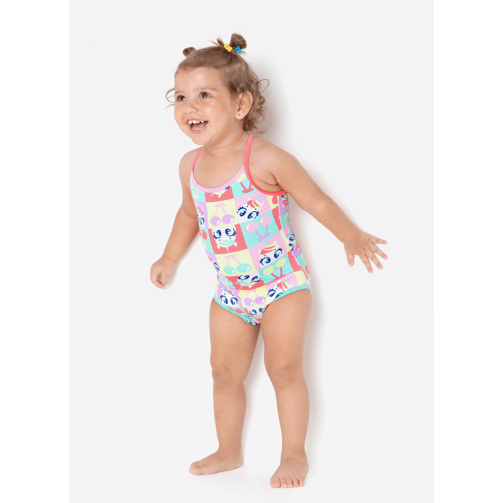 Maiô com Proteção Solar Bebê Menina Unicórnio Cherry - 1