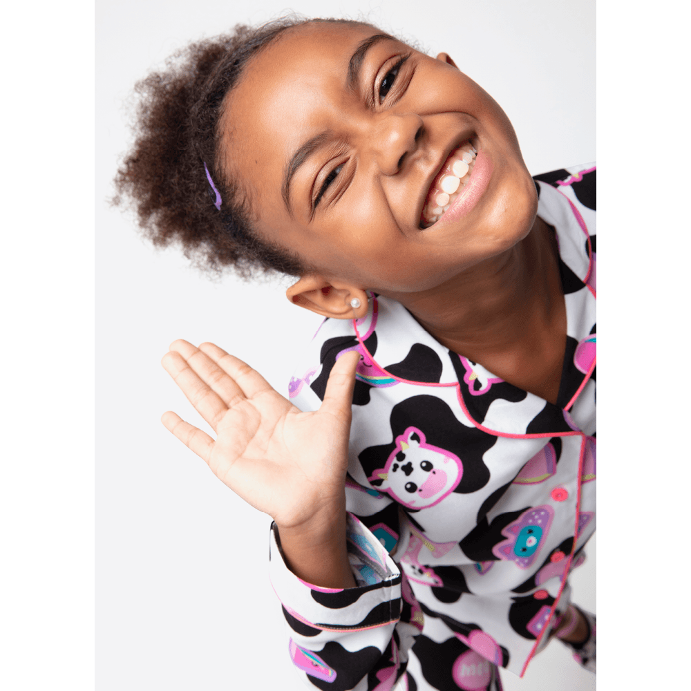 Pijama Manga Longa Viscose Menina Vaca Patches - 2