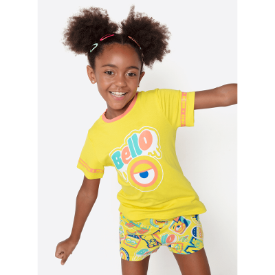 Pijama Manga Curta Viscolycra Menina Minions