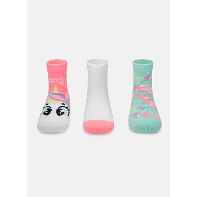Kit com 3 meias Bebê Menina Unicórnio Cherry