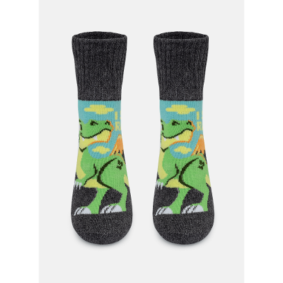 Meia Botinha Antiderrapante Menino Dino Trio