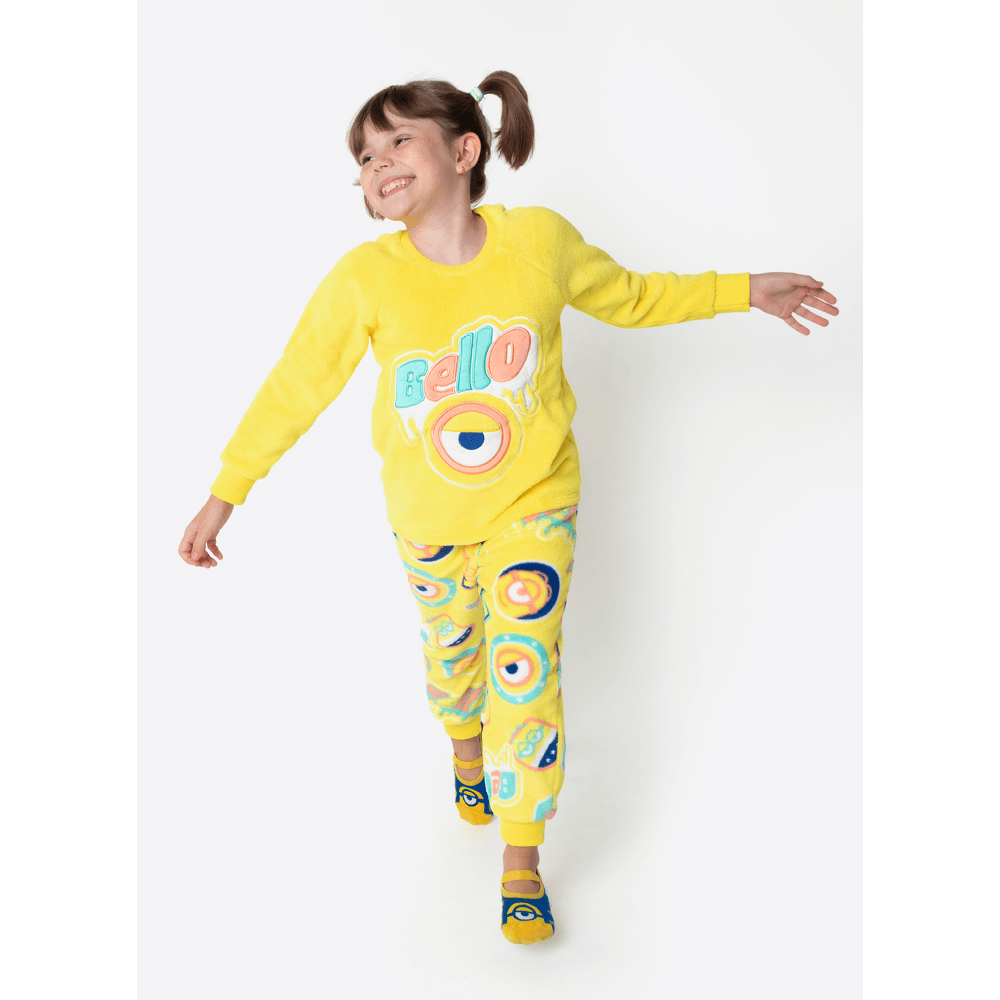 Pijama Manga Longa Soft Unissex Kids Minions - 1