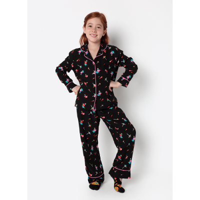 Pijama Manga Longa Viscose Menina Space Food