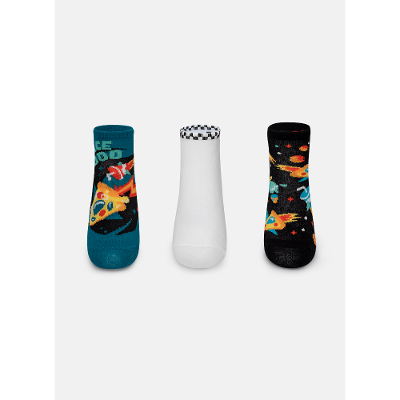 Kit Com 3 meias Menino Space Food