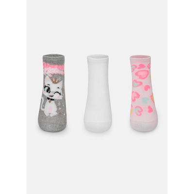 Kit com 3 meias Menina Gata Romântica