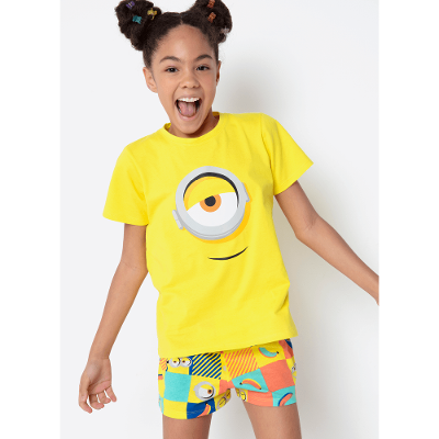 Pijama Manga Curta Menina Teen Minions