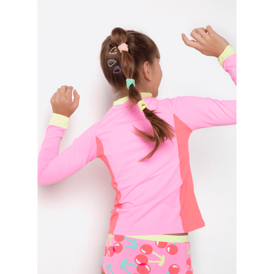 Conjunto Camiseta e Calcinha Com Proteção Solar Menina Teen Unicórnio Cherry