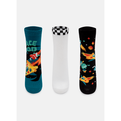 Kit com 3 meias Menino Teen Space Food