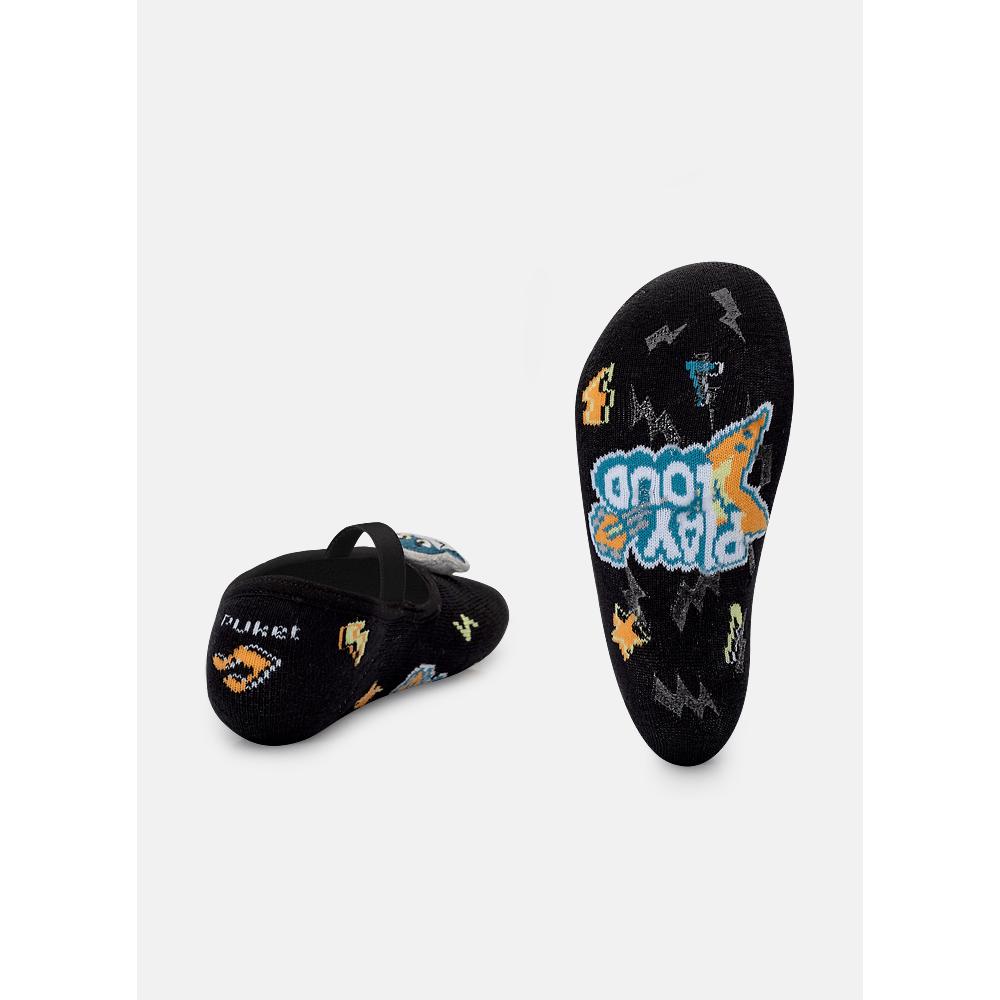 Meia Sapatilha Antiderrapante com LED Menino Tubarão Rockstar - 2