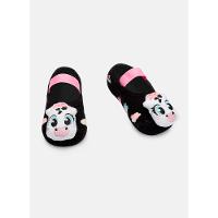 Meia Sapatilha Antiderrapante com LED Bebê Menina Vaca - 1