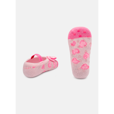 Meia Sapatilha Antiderrapante Bebê Menina Gata Romântica