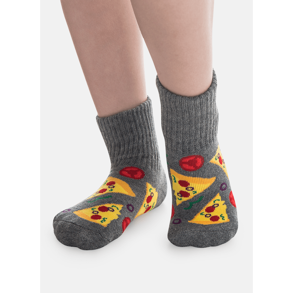 Meia Botinha Antiderrapante Menino Pizza - 1