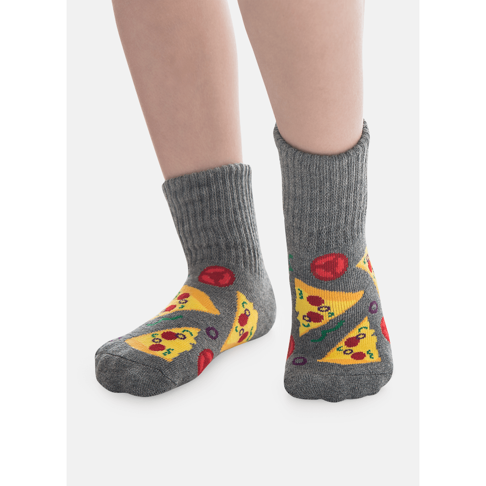 Meia Botinha Antiderrapante Menino Pizza - 2