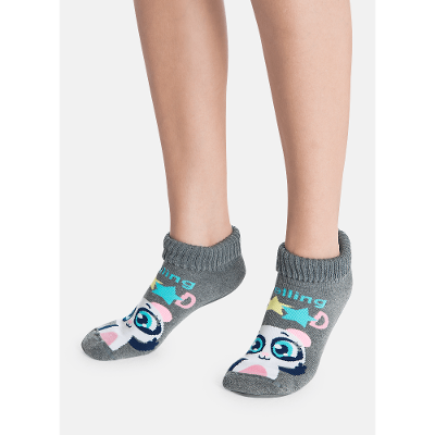 Meia Botinha com Sola Emborrachada Adulto Panda