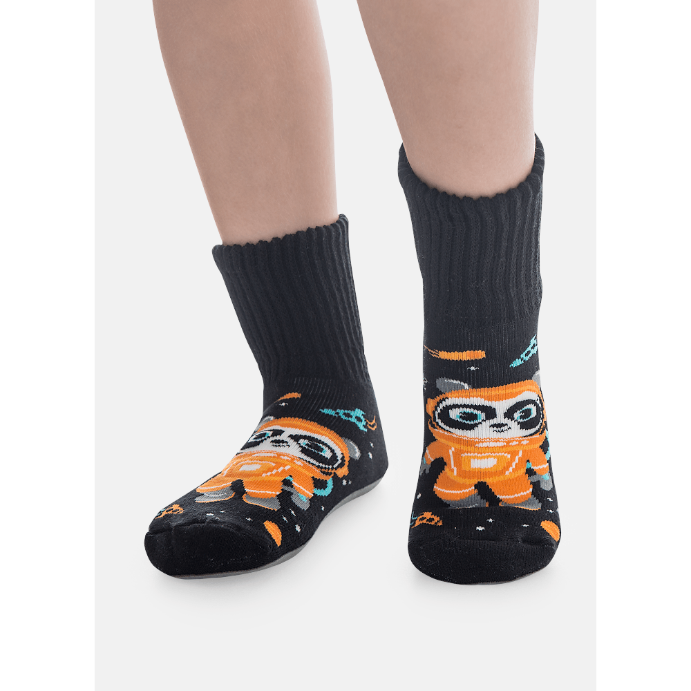 Meia Botinha com Sola Emborrachada Menino Panda - 1