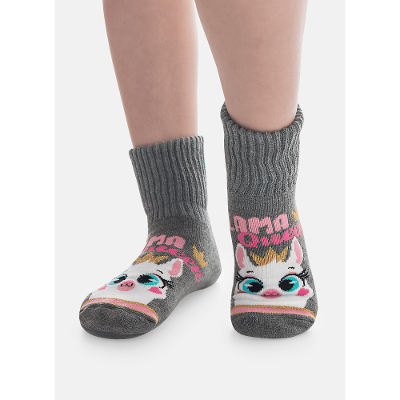 Meia Botinha com Sola Emborrachada Menina Lhama Queen