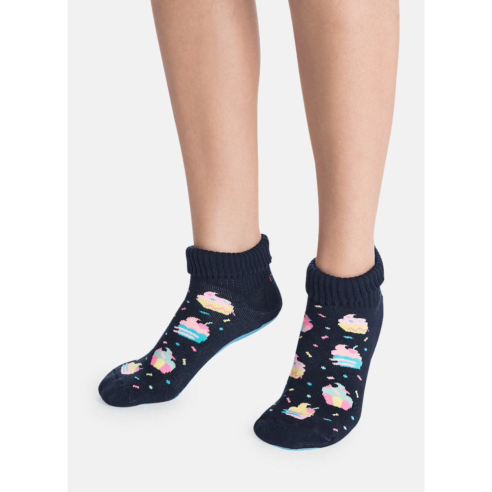 Meia Botinha com Sola Emborrachada Adulto Cupcakes - 1