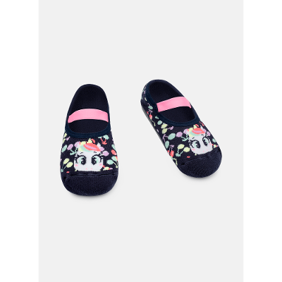 Meia Sapatilha Com Sola Emborrachada Menina Unicórnio Cherry