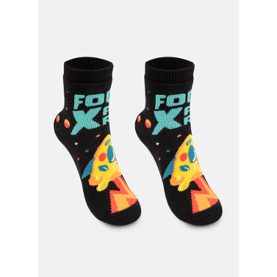 Meia Soquete com Sola Emborrachada Menino Space Food