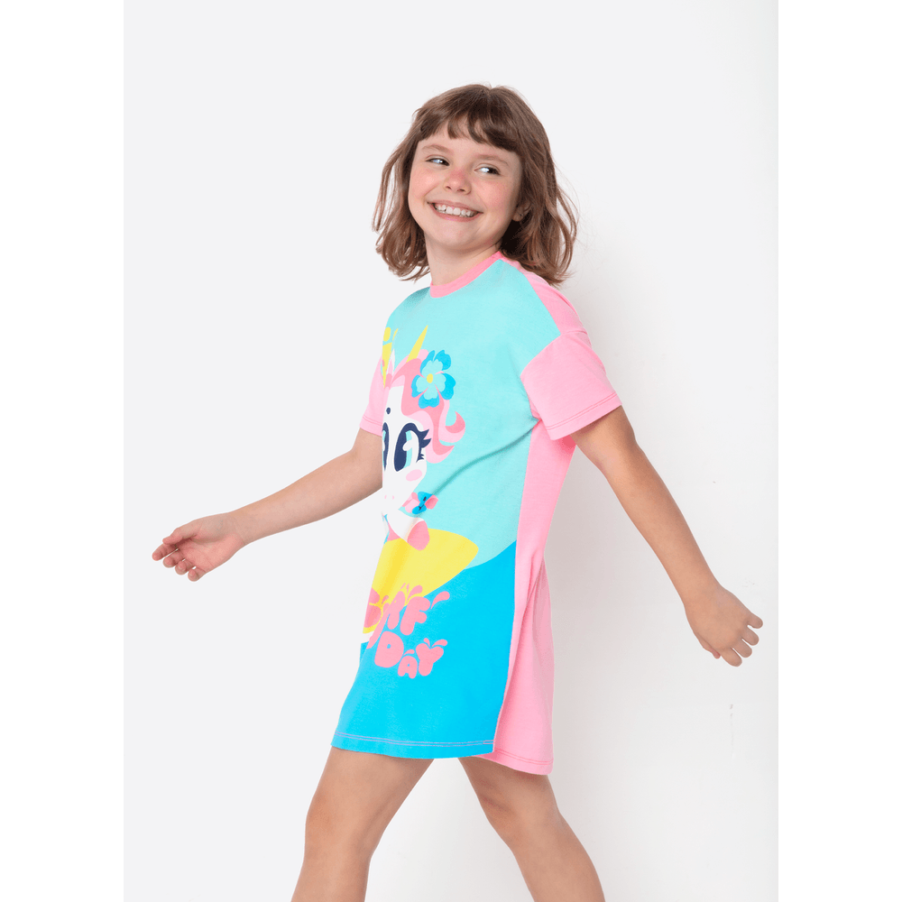 Camisola Manga Curta Viscolycra Menina Unicórnio Aloha - 2