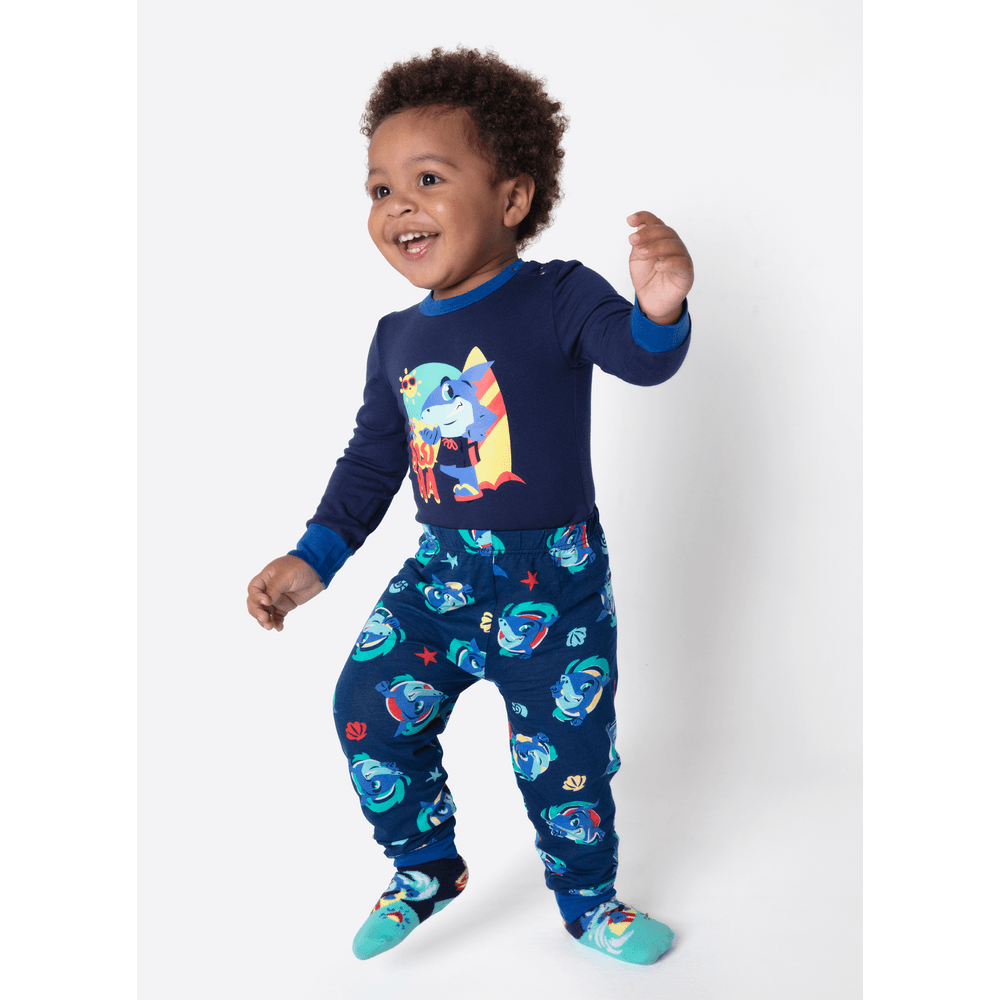 Pijama Manga Longa Viscolycra Bebê Menino Tubarão Aloha - 1