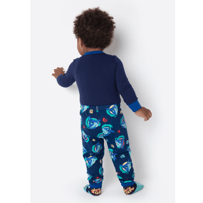 Pijama Manga Longa Viscolycra Bebê Menino Tubarão Aloha
