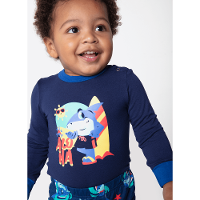 Pijama Manga Longa Viscolycra Bebê Menino Tubarão Aloha - 2