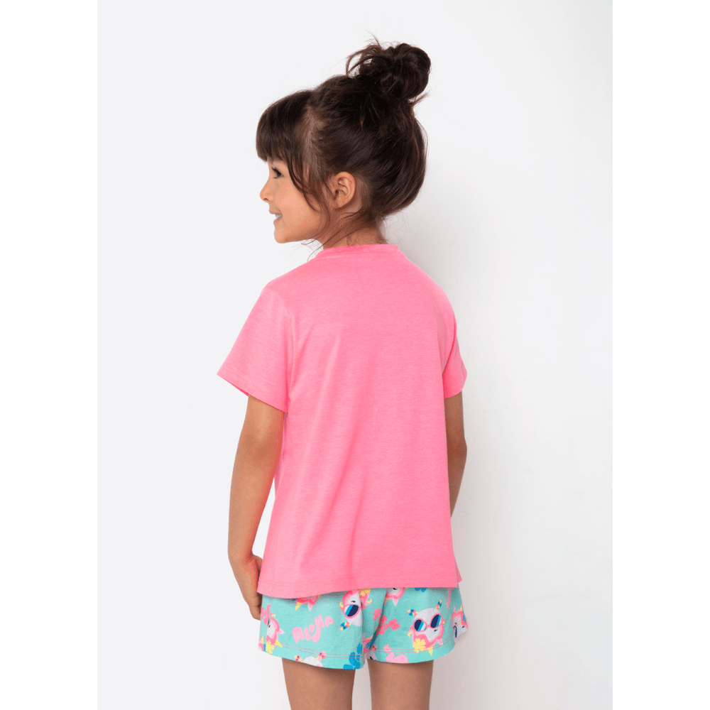 Pijama Manga Curta Menina Unicórnio Aloha - 3