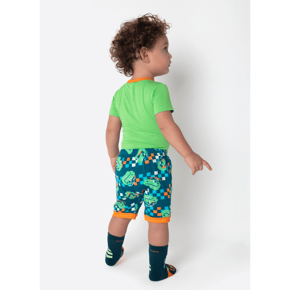 Pijama Manga Curta Viscolycra Bebê Menino Dino Miami - 2