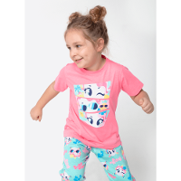 Pijama Manga Curta Algodão Menina Unicórnio Aloha - 2