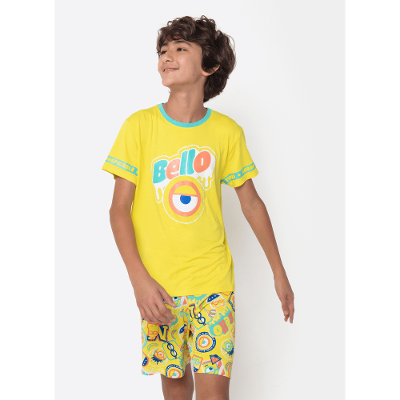 Pijama Manga Curta Viscolycra Menino Teen Minions