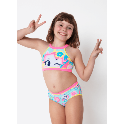 Biquíni com Proteção Solar Menina Unicórnio Aloha