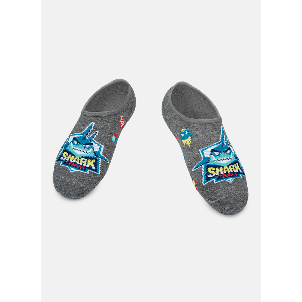 Meia Sapatinho Antiderrapante Infantil Teen Tubarão Gamer - 1