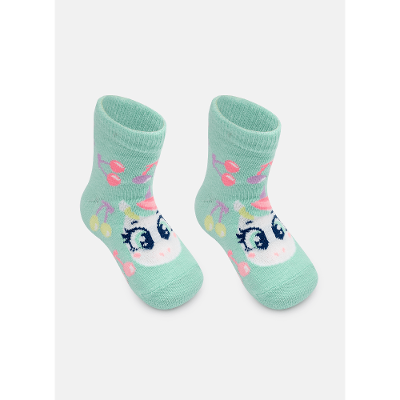 Meia Soquete Bebê Menina Estampada Unicórnio Cherry