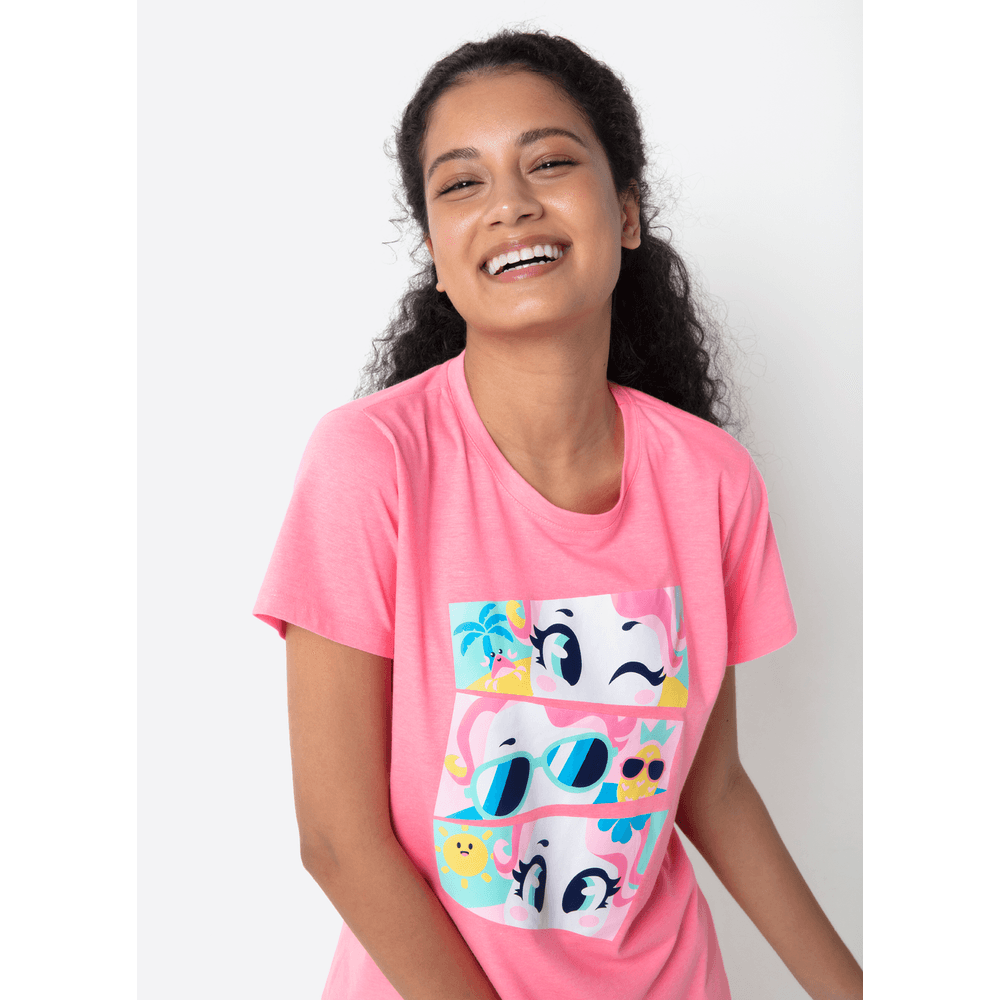 Pijama Manga Curta Algodão Feminino Unicórnio Aloha - 2