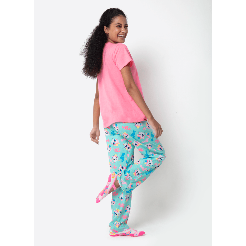 Pijama Manga Curta Algodão Feminino Unicórnio Aloha - 3