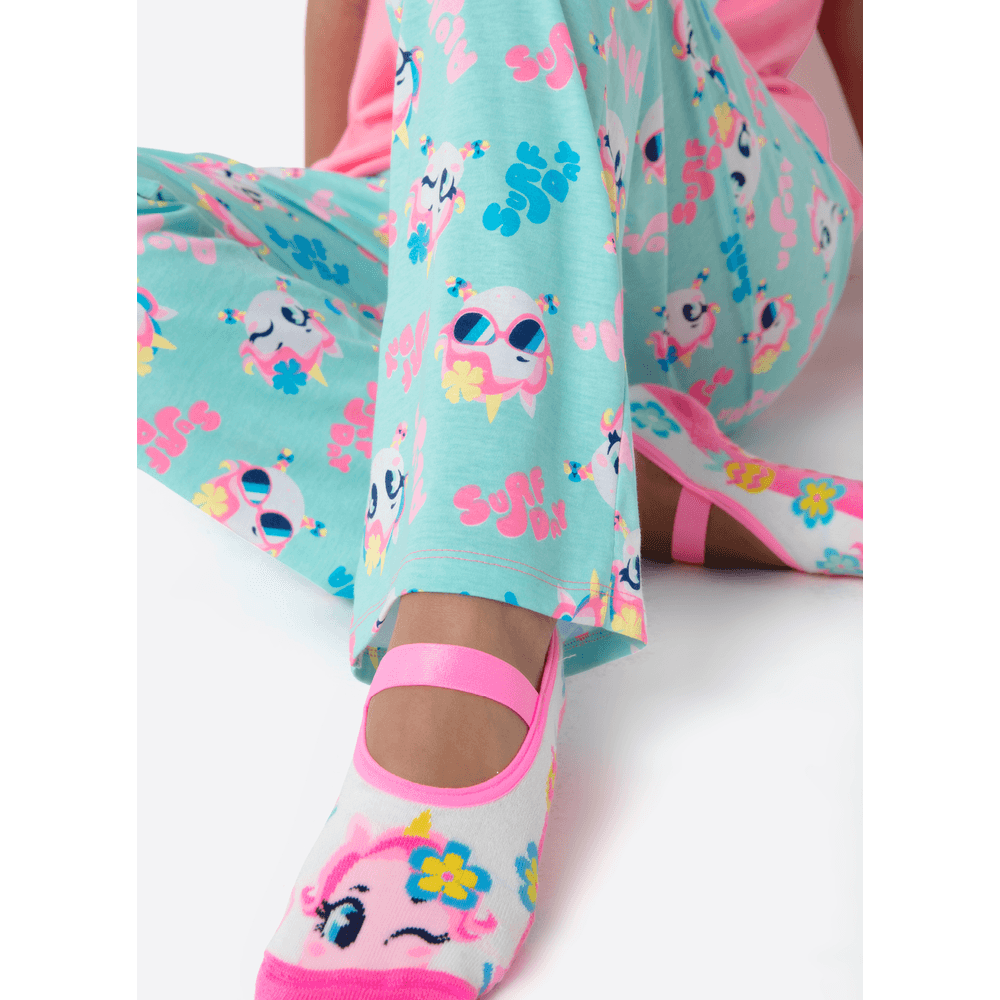 Pijama Manga Curta Algodão Feminino Unicórnio Aloha - 4